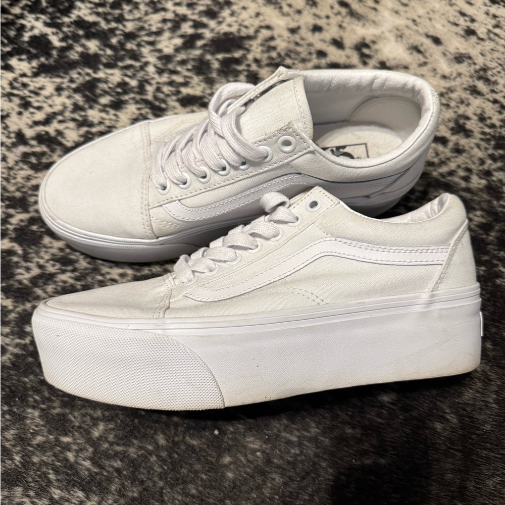 Vans Women's White Platform Sneakers